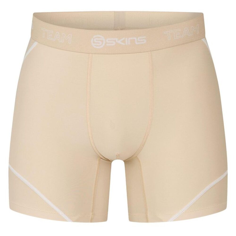Skins Mens Dynamic Team Stripe Detail Compression Shorts / Cream